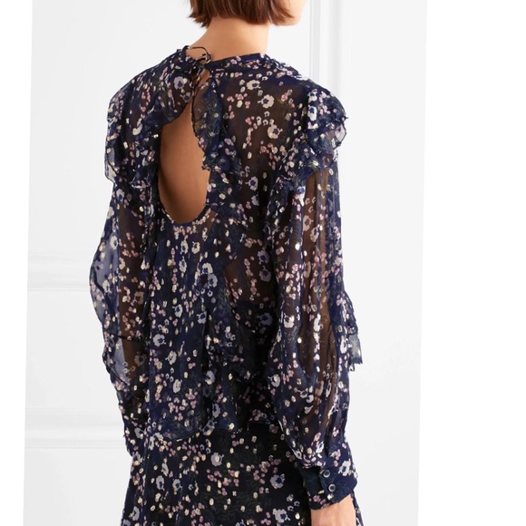 ISABEL MARANT silk Ruffled Floral Blouse - Picture 6 of 15